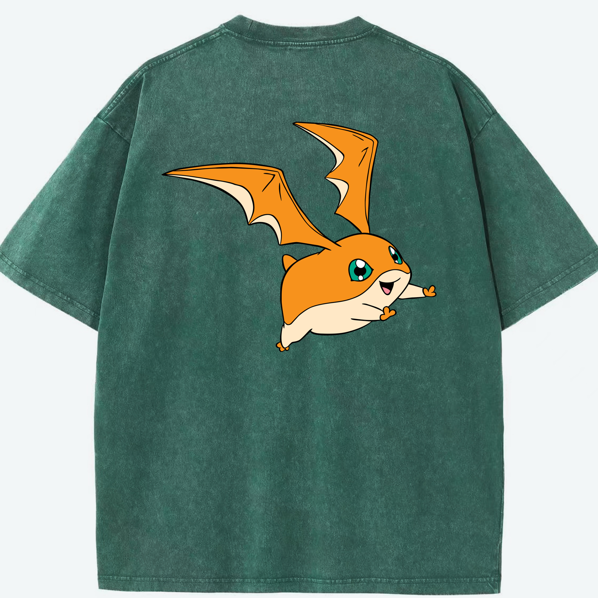 （画像用） Digimon デジタルモンスター/デジモン 綿100% ヴィンテージ風 半袖Tシャツ（背面プリント）